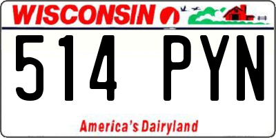 WI license plate 514PYN
