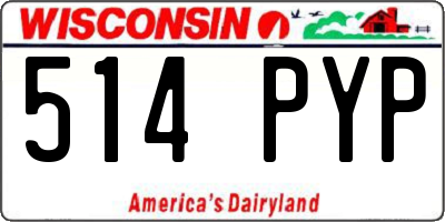 WI license plate 514PYP