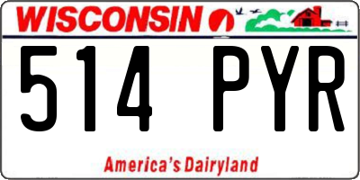 WI license plate 514PYR