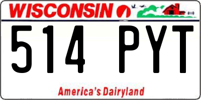 WI license plate 514PYT