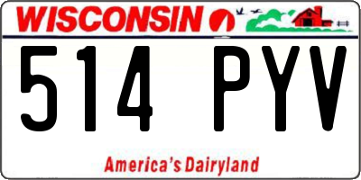 WI license plate 514PYV