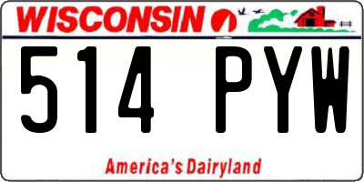 WI license plate 514PYW