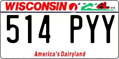 WI license plate 514PYY