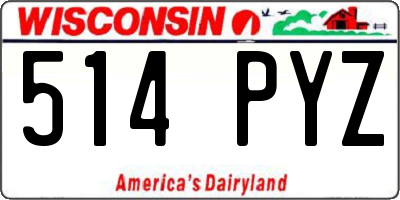 WI license plate 514PYZ