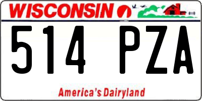 WI license plate 514PZA