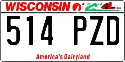 WI license plate 514PZD