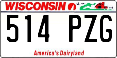 WI license plate 514PZG