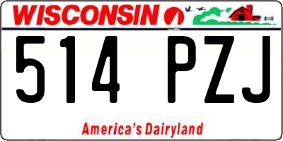 WI license plate 514PZJ