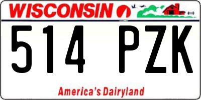 WI license plate 514PZK