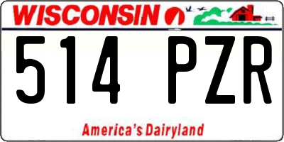 WI license plate 514PZR
