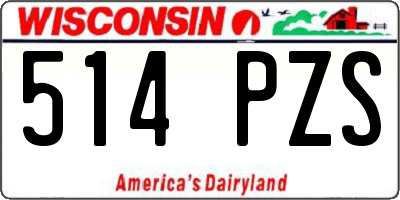 WI license plate 514PZS