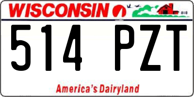 WI license plate 514PZT