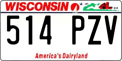 WI license plate 514PZV
