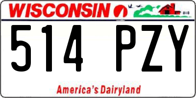 WI license plate 514PZY