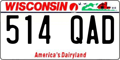 WI license plate 514QAD