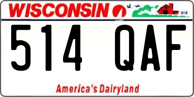 WI license plate 514QAF