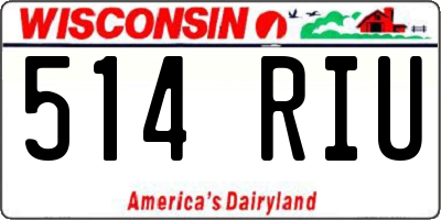 WI license plate 514RIU