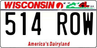 WI license plate 514ROW