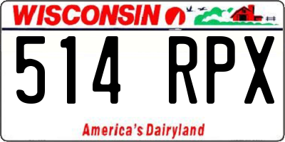 WI license plate 514RPX