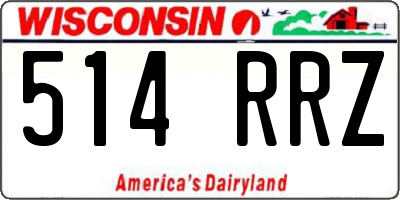 WI license plate 514RRZ