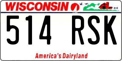 WI license plate 514RSK