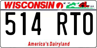 WI license plate 514RTO