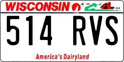 WI license plate 514RVS