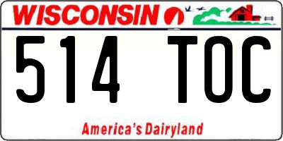 WI license plate 514TOC