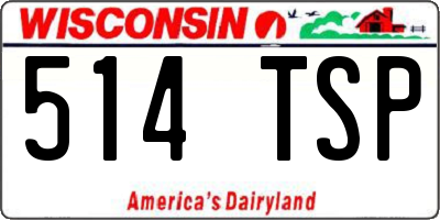 WI license plate 514TSP