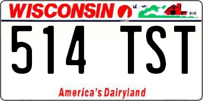 WI license plate 514TST