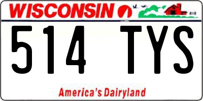 WI license plate 514TYS