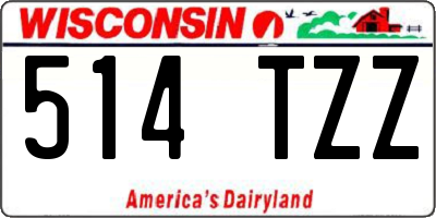 WI license plate 514TZZ