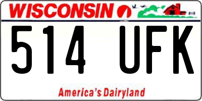 WI license plate 514UFK