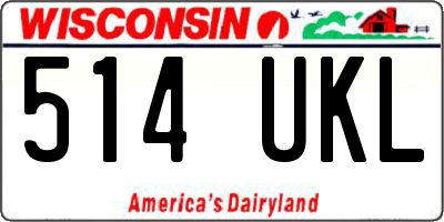 WI license plate 514UKL