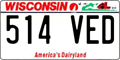 WI license plate 514VED