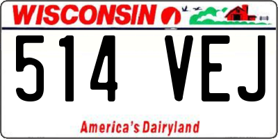 WI license plate 514VEJ