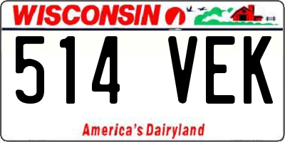 WI license plate 514VEK
