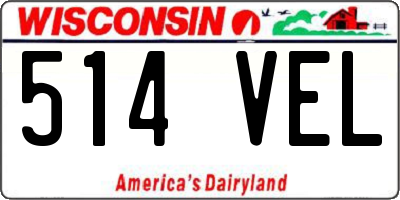 WI license plate 514VEL