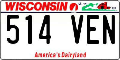 WI license plate 514VEN