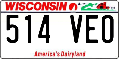 WI license plate 514VEO