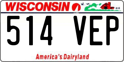 WI license plate 514VEP