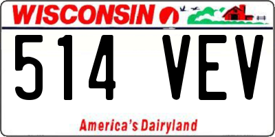 WI license plate 514VEV