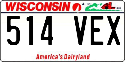 WI license plate 514VEX