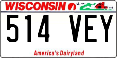 WI license plate 514VEY