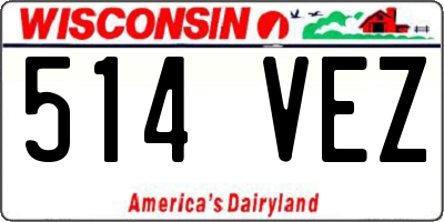 WI license plate 514VEZ