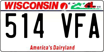 WI license plate 514VFA