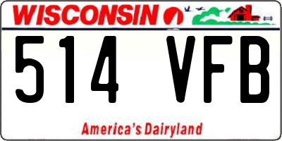 WI license plate 514VFB
