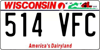 WI license plate 514VFC