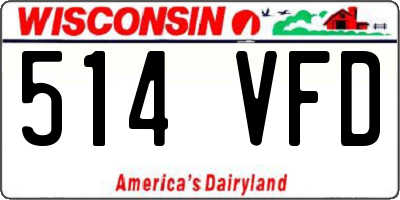WI license plate 514VFD