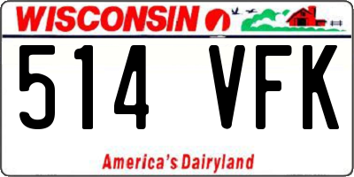WI license plate 514VFK
